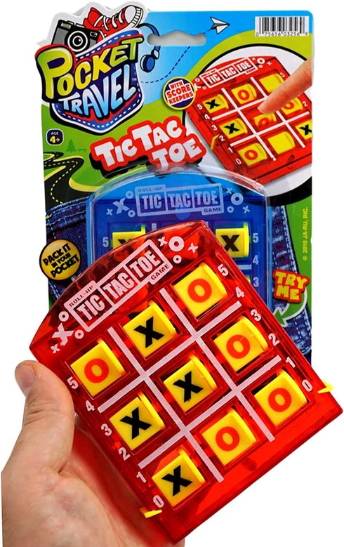 JA-RU Portable Tic Tac Toe (2 Pack), Classic Mini Board Games for Kids, Pocket Size Travel, Birthday Party Favor