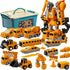 Sprstar Magnetic Transform Engineering Car Assembled Toys,Toy Construction Vehicles with Storage Box,Magnetic Blocks