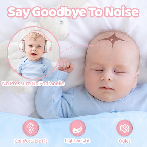 Baby Ear Protection, Bear Baby Headphones Noise Cancelling for Infant Hearing Protection Ages 0-36 Months, 25dB NRR
