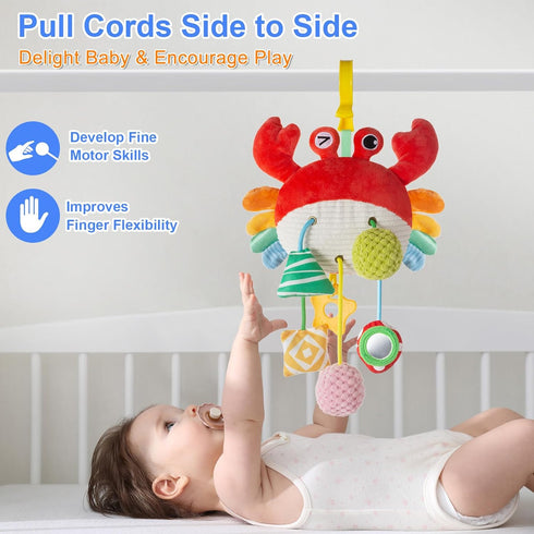 0-6 0-3-6-12 Lynncare Car Seat Toy for Babies Months, Stroller Toy with a Convenient Clip, Carseat Toys Hanging Baby