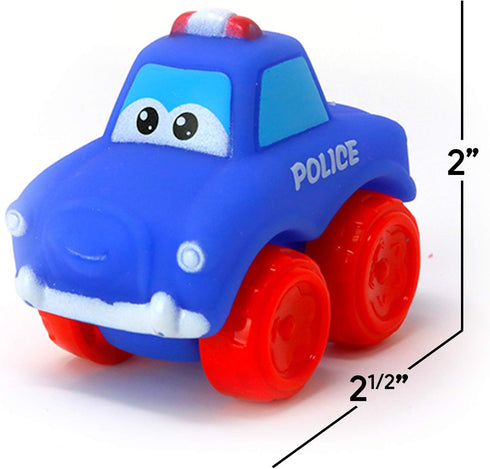 Big Mo's Toys Baby Cars, Soft Rubber Toy Car Set, Small Vehicles for Babies and Toddlers, 12 Pieces