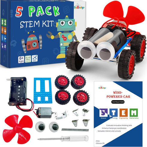 5 Set Individual STEM Kit for Kids 8-12, Bulk Craft Projects for Boys 6-8, Robot Car Building Activities for 2nd Grade
