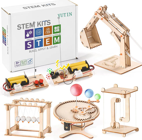 STEM Science Kits for Kids Ages 8-12, Wood Crafts Building Kits for Boys 6-8, Science Experiment Projects, Wooden