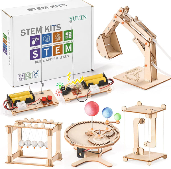 STEM Science Kits for Kids Ages 8-12, Wood Crafts Building Kits for Boys 6-8, Science Experiment Projects, Wooden