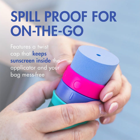 Summer 3 Oz 2 Count Boon Yuvi Sunscreen Applicator for Kids - Refillable and Spill Proof Kids Sunscreen Brush with Soft