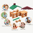 90 Set, 3 4 5 6 Wondertoys Pieces Classic Wood Cabin Logs Building Log Toy for Children, Farm House Construction