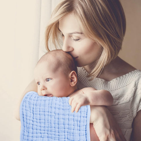 100% 20''x10'' 6 Pack Looxii Muslin Burp Cloths Cotton Muslin Cloths Large Extra Soft and Absorbent Baby Burping Cloth