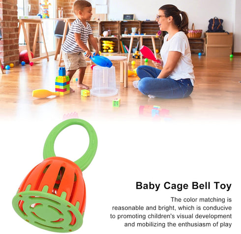 Healthy Oval Handle Baby Cage Bell Shaker Toy - Convenient and Detachable for Early Training