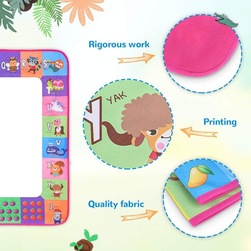 Water Doodle Mat - Kids Painting Writing Doodle Toy Board - Color Doodle Drawing Mat with Magic Pens for Age 3 to 12