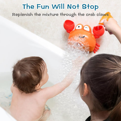 KINDIARY Bath Toy - Crab Bath Bubble Maker for Baby, Automatic Bubbles Machine Blower for Bathtub