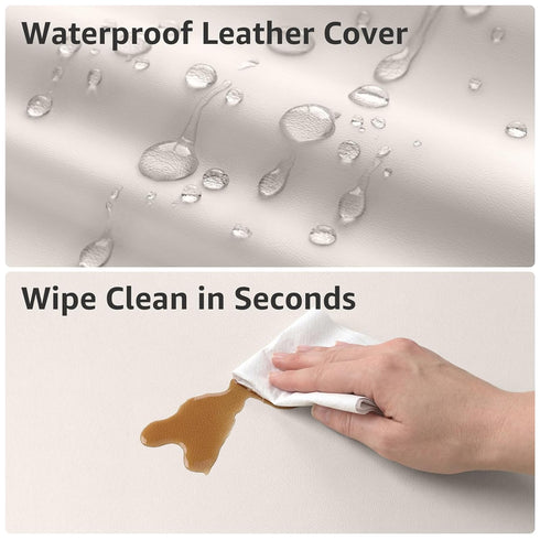 YENING Waterproof Leather Changing Pad - Washable Baby Diaper Mat - Beige