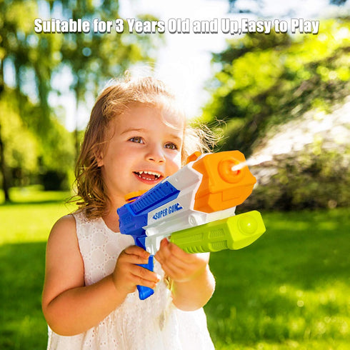 Water Guns for Kids, Summer Soaker Squirt Guns, Outdoor Toy for Ages 3 and Up, 2 Pack (1000cc Blue)
