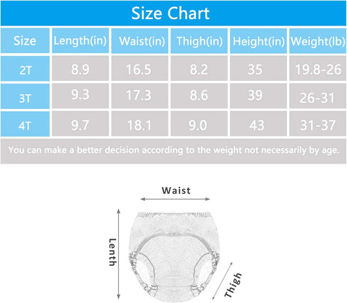 (3T,Pink) Potty Training Underwear for Girls Boys Potty Training Pants