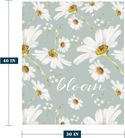 YeeJu Daisy Baby Throw Blanket Small White Floral Blanket for Toddler Swaddle Pet Crib Kids Soft Fuzzy Plush Fleece Blankets Sunshine Spring Summer Flower Decorative Gift Blanket 30x40 by YeeJu