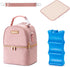 Docami Breastmilk Cooler Bag with Ice Pack & Mat Fit 6 Bottles Up