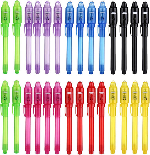 SCStyle Invisible Ink Pen 28Pcs with UV Light Magic Marker for Secret