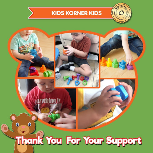 12 Jumbo Nuts and Bolts For Toddlers - Fine Motor Skills Rainbow Matching Game Montessori Toys For Toddlers & Toddler