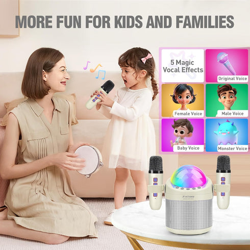 FINYIORE 2-12 Karaoke Machine for Kids Adults Unique Astronaut Shape Portable Bluetooth Speaker with Wireless