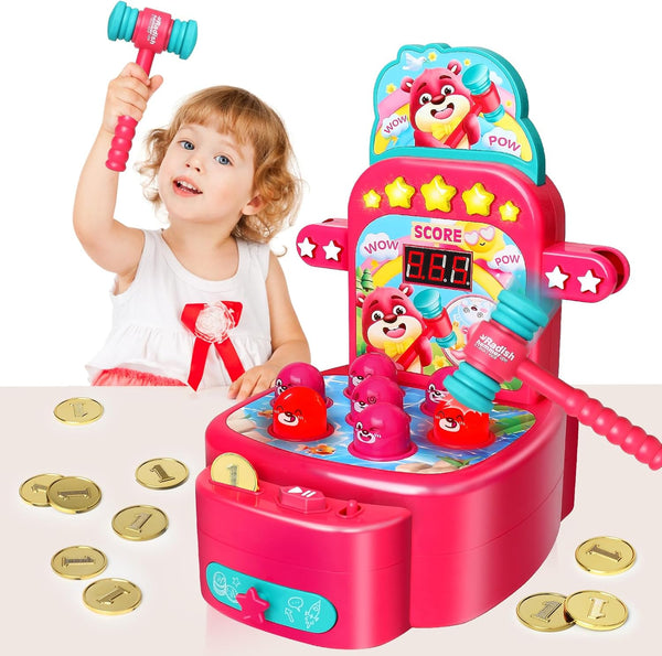 Yerloa Toddler Toys - Whack Mole Arcade Game for Ages 2-4, Interactive Learning Activities with Sound & Light