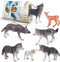 Volnau Wolf Toys Animal Figures, 7PCS Zoo Pack for Toddlers, Kids Christmas Decoration Gift, Educational Set