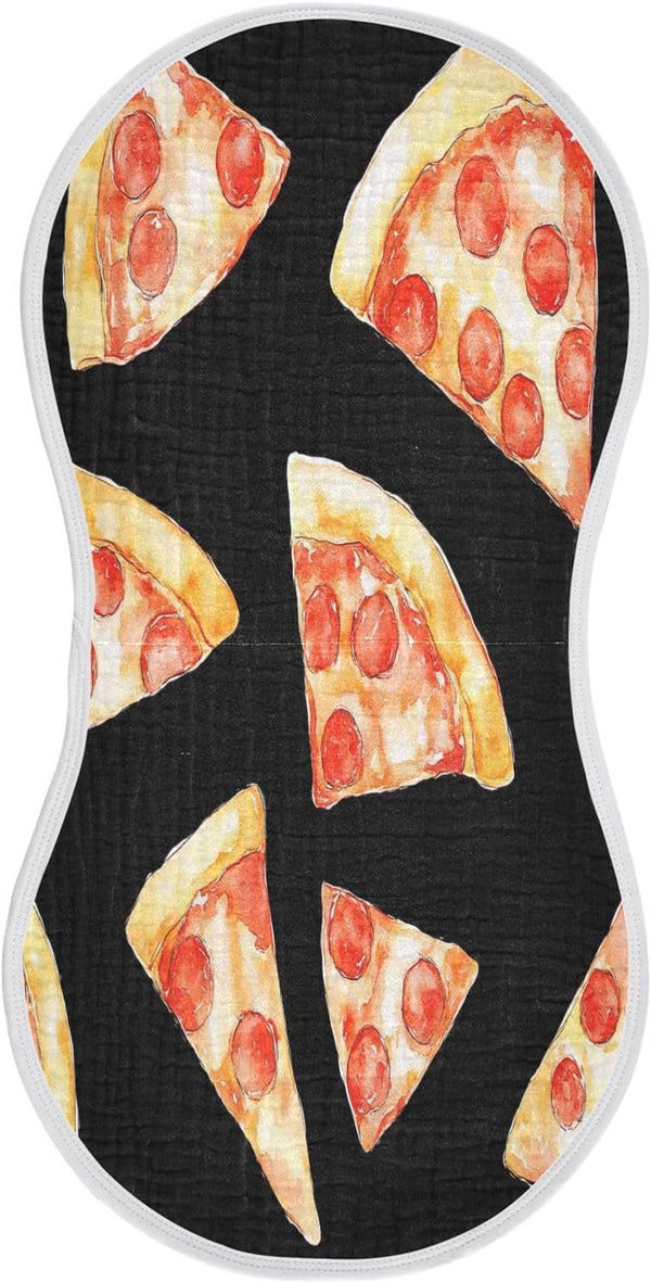 YETTASBIN Pizza Muslin Baby Burp Cloth, Super Soft Absorbent Cotton Burp Rag Baby