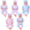 BABESIDE 5 Sets of Reborn Baby Doll Clothes with Doll Headband for