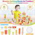 1-3, 100 Set 2+, 1st FCSONU Wooden Building Blocks for Toddlers Pcs Wood Blocks - Sorting & Stacking Toys with Storage