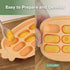 Haakaa Baby Popsicle Mold, Baby Food Maker & Breastmilk Teething Freezer Tray, BPA Free Silicone, Orange