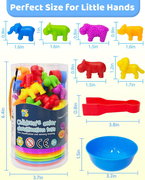 Counting Animals Montessori Toys for 2-5 Years Old, Preschool Learning Activities, Educational Gifts for Kids