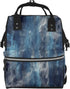 FHEDVBN Abstract Blue Diaper Bag Backpack for Women Multifunction Waterproof Mummy Backpacks for
