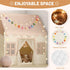 Kids Play Tent Indoor: with Brown Checkered, Mat, Rainbow Tissue Garland, Star Lights - Girl Tent Indoor Playhouse