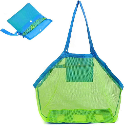 Extra Large Mesh Beach Sand Toy Bags, Foldable Totes Quick Dry Net Tote for Kids, Storage Picnic Backpack