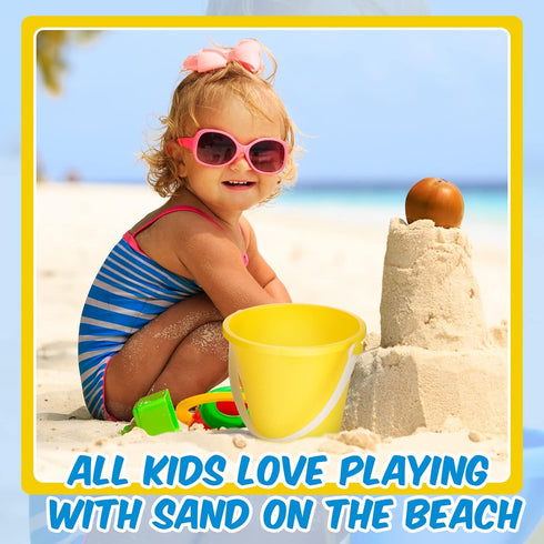12 Summer 4 Colors(5 Inch,Red,Yellow,Blue,Green) Didaey Pieces Beach Pails Sand Buckets for Boys and Girls Beach