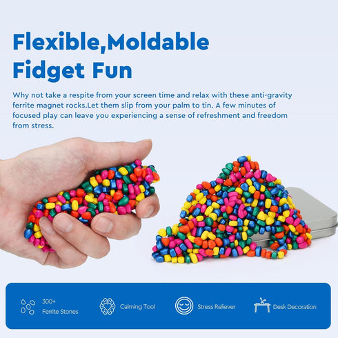 300+ Original Ferrite Putty Multicolr, Sensory Stones, Adult Fidget Stress Relief Desk & Office Item, Ferrite Stones