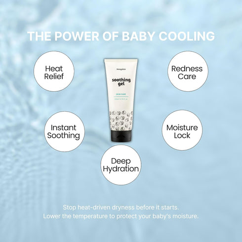 6.76 oz mongdies Baby Soothing Gel | Cooling & Calming Water Gel for Sensitive Skin | Non Sticky Lightweight