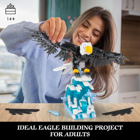 Set, 2 1 14+ (1018 Vziimo Ideas Eagle Animals Building MOC Eagle Creative Bird Model, Creator in Animal Lover Owl Birds