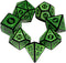 Carving in Green Black DND Dice Set for Board Games