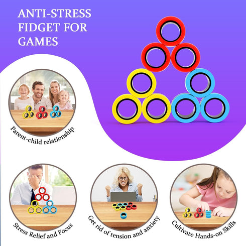 9 Set,ADHD 8+ Cevioce PCS Magnetic Ring Fidget Toys Anxiety Magnetic Fidget Toys Adults Boys,Coolest Fidget Spinner