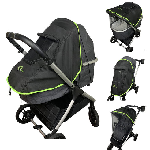 Universal Sun Shade and Mosquito Shield for Strollers, Blackout Cover Accessory for Boys and Girls