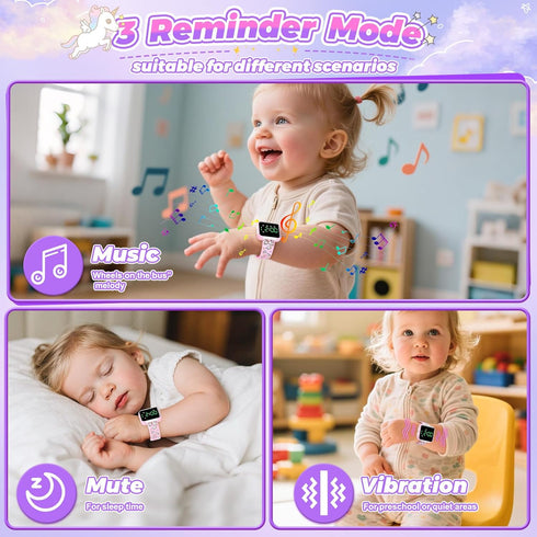 Etuwoe 1 2 3 4 5 Potty Training Watch and Board Book for Toddler Girls: Adjustable Volume Potty Watches for Kids Water