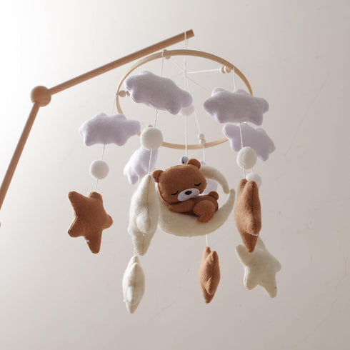 GOODMOM Baby Crib Mobile for Boys Girls Sleeping Bear Mobile for Crib, Baby Bassinet Mobile Toy for Soothing Sleep