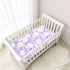 miaozhen 1 Pack 52x28 Cotton Crib Sheets for Baby Boys Girls Soft Sunflower Pastel Purple Yellow Playard Mattress
