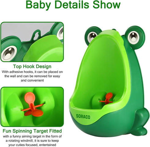 Cute Frog Potty Training Urinal for Boys - Green