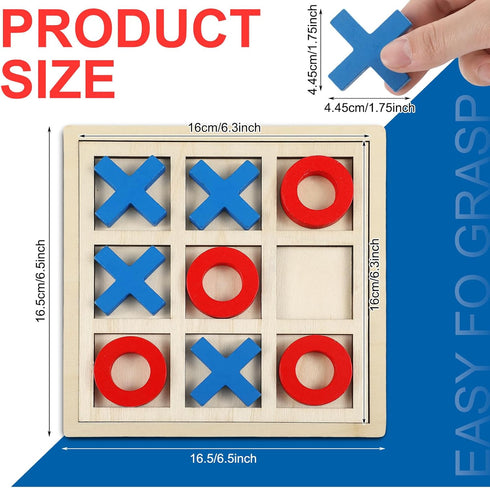 Jumbo Wooden Tic Tac Toe Game - Dementia Activities for Alzheimer's Seniors - Engaging Table Decor for Elderly