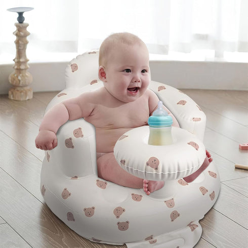 Inflatable Baby Chair with Tray, Blow Up Baby Seat for Infants 3 Months & Up