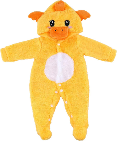 17-20 Inch BABESIDE Reborn Baby Doll Clothes for Dolls Accessories,Cute Yellow Duck Baby Doll Clothes with Hat