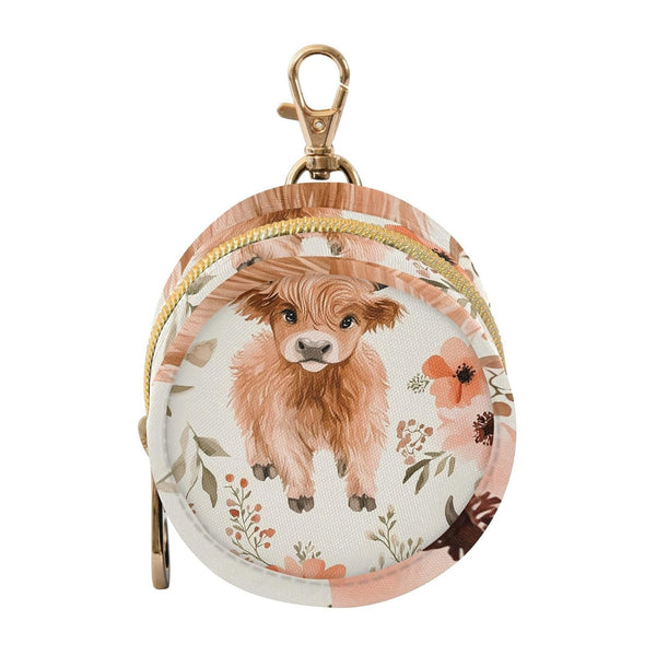 YETTASBIN Cute Baby Highland Cows Portable Pacifier Holder Case with Metal Hook Buckle
