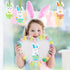 24 Pack Fennoral Easter Bunny Craft for Kids Make You Own Easter Rabbit Foam Stickers Ornament DIY Easter Arts