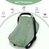 Summer 2 Pack Hooyax Muslin Baby Bundle - Breathable Car Seat Cover & Nursing Pillow Slipcover, Breathable