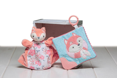 Mary Meyer Sweet n Sassy Fox Crinkle Teether Toy, 6 x 6-Inches with Baby Paper and Squeaker